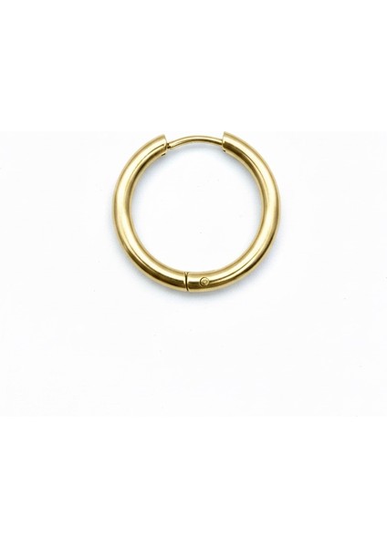 Çelik Halka Küpe Klasik Gold Renk