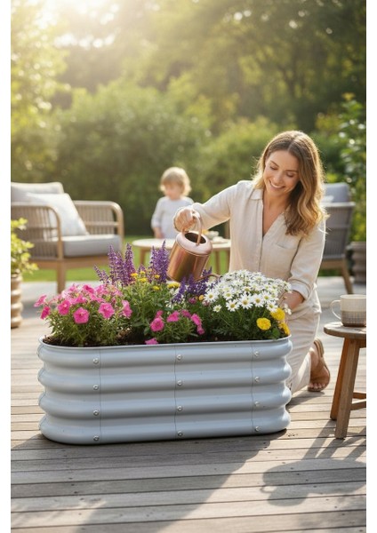 Modüler Yükseltilmiş Bahçe Yatağı Yükseltilmiş Sebze Yatağı Çiçeklik NO:1V2 (85X34) Gri