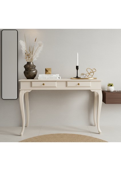 100 cm Masif Çekmeceli Lükens Krem Dresuar