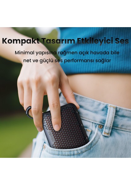 Nowgo Stone M1 5W Su Geçirmez Taşınabilir Bluetooth 5.4 Hoparlör Yeşil fırsatları