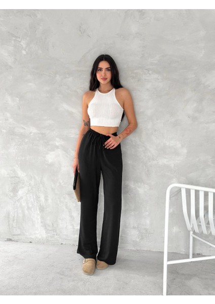Ayrobin Oversize Kadın Pantalon - Siyah -Vlmr modelleri