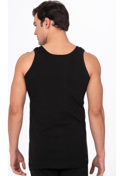 3'lü Paket Pamuklu Ribana Kalın Askılı Erkek Atlet | Siyah K0113 indirimleri