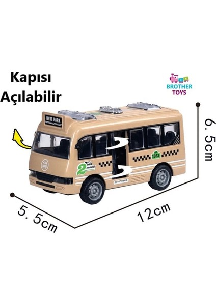 Otobüs Sürtmeli Renkli Kapıları Açılan Oyuncak Otobus 1 Adet 12 Cm. fiyatları