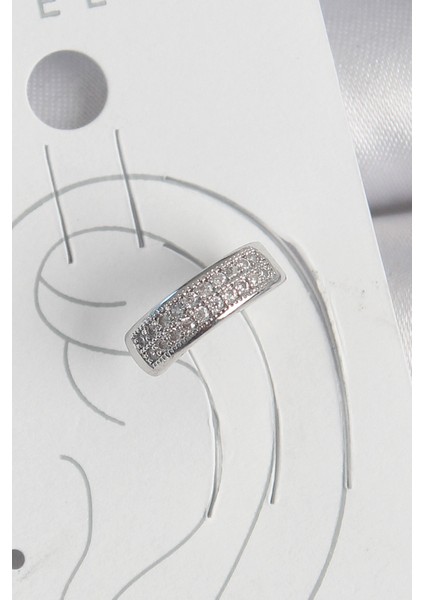 Pirinç Gümüş Renk Zirkon Taşlı Kıkırdak Model Kadın Küpe fiyatları