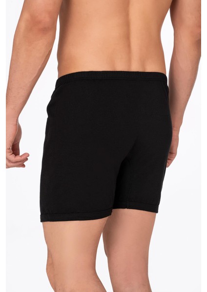 Erkek Pamuklu Penye Paçalı Boxer 3'lü Paket – Rahat & Dayanıklı | Siyah K0043 fırsatları