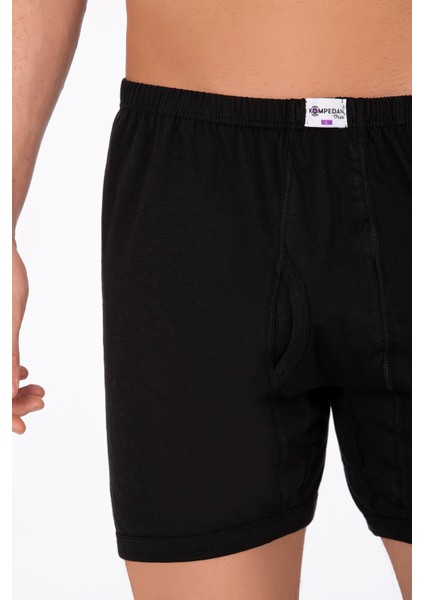 Erkek Pamuklu Penye Paçalı Boxer 3'lü Paket – Rahat & Dayanıklı | Siyah K0043 indirimleri