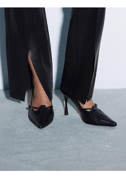 Geny Hakiki Deri Siyah Kadın Topuklu Ayakkabı fiyatları