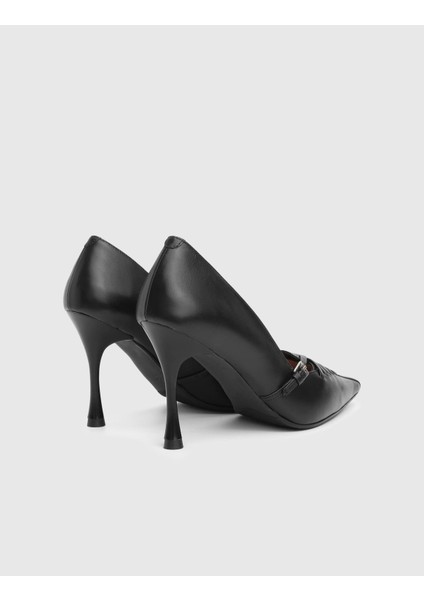Geny Hakiki Deri Siyah Kadın Topuklu Ayakkabı indirimleri