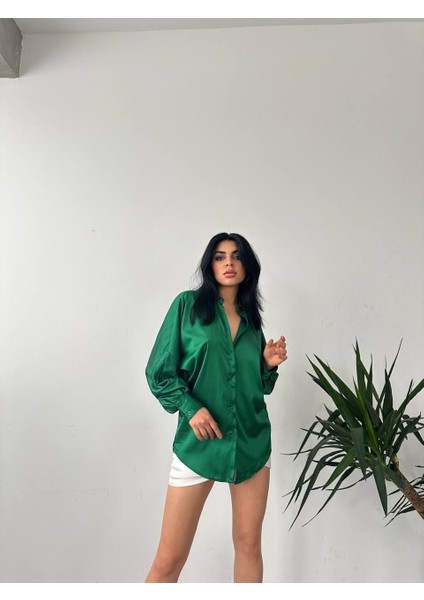 Dökümlü Saten Gömlek