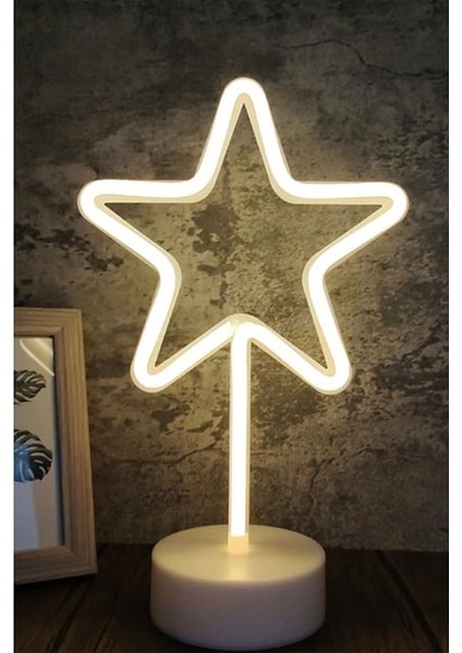 Neon Lamba Dekoratif Işık Yıldız