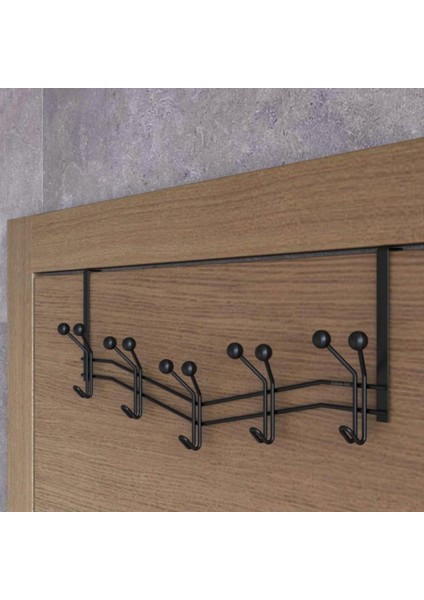 5'li Kapı Arkası Askılık - Siyah