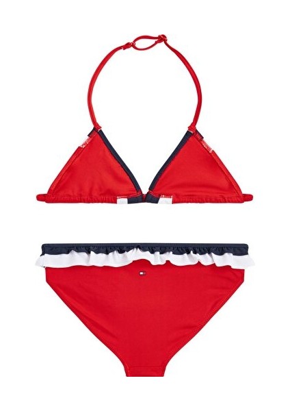 Kız Çocuk Parlak Kırmızı Üçgen Bikini Üstü fiyatları
