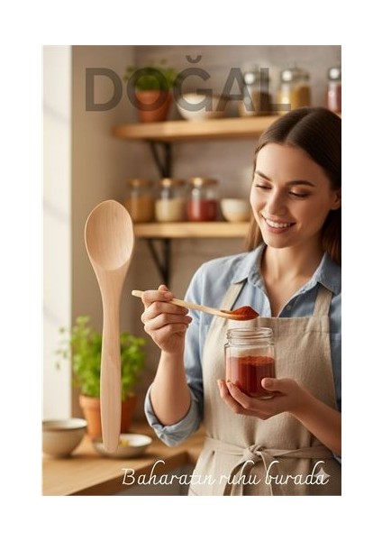 Doğal Gürgen Baharat Kaşığı – 13 Cm, Mini Boy, Şık ve Pratik Mutfak Yardımcısı