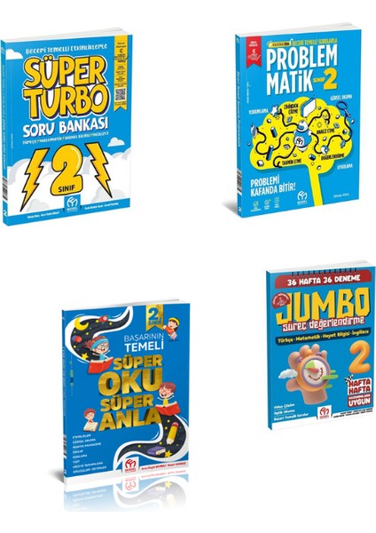 2.sınıf Süper Turbo S.b.+Jumbo Hafta Süreç Değer.+Problemmatik +Süper Oku Süper Anla Set(4 Kitap)