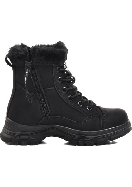 Polact Filet 24072 Siyah Nubuk Kız Çocuk Bot & Bootie DM04C24072