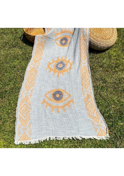 90X180 Çift Taraflı 3 Kat Müslin Göz Desenli Kilim Motifli P modelleri