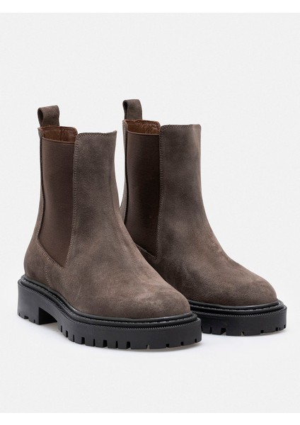 Vizon Hakiki Süet Deri Lastikli Chelsea Kadın Bot fiyatları