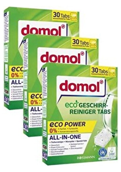 Bulaşık Makinesi Tableti 30 Tablet All-in-One Parfümsüz 3'lü Set fiyatları