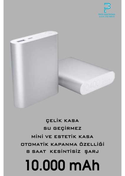 Powerbank 10.000 Mah Taşınabilir Sarj Cihazı 12W Metal Kasa Süper Tasarım fırsatları