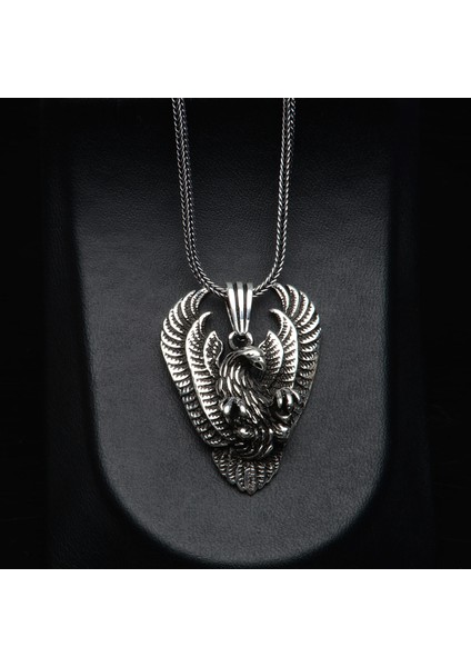 558 Kartal Figürlü Gümüş Kolye