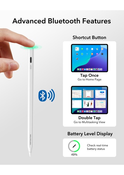 Geo Apple iPad Find My Özellikli Type-C Şarj Girişli Dijital Dokunmatik Kalem modelleri