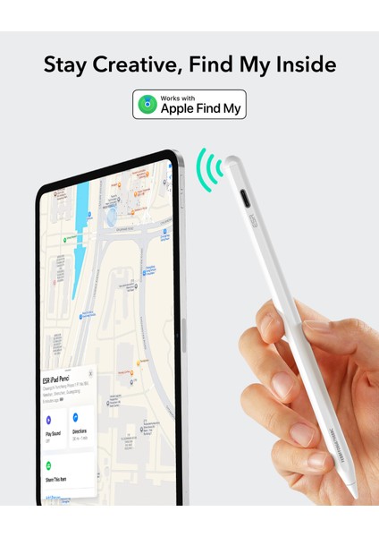 Geo Apple iPad Find My Özellikli Type-C Şarj Girişli Dijital Dokunmatik Kalem