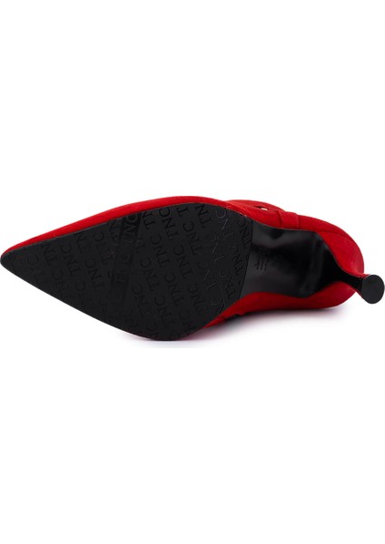 Kadın Hakiki Deri Kırmızı Süet Topuklu Bot 594 5417 Bn Bot SK25-26 Krmz Mts Suet indirimleri