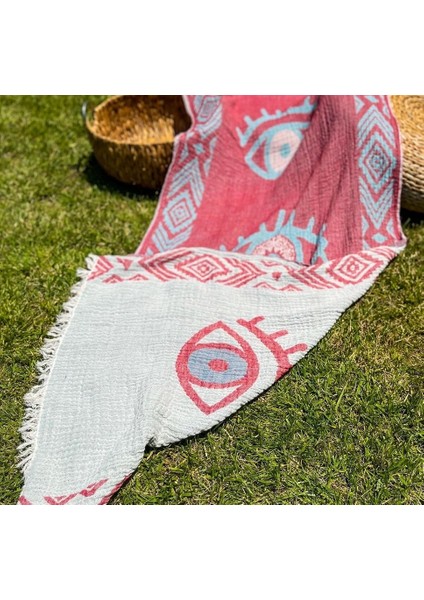 90X180 Çift Taraflı 3 Kat Müslin Göz Desenli Kilim Motifli P modelleri