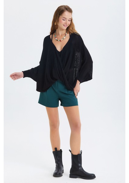 Pensli Kemerli Kışlık Şort Yeşil fiyatları