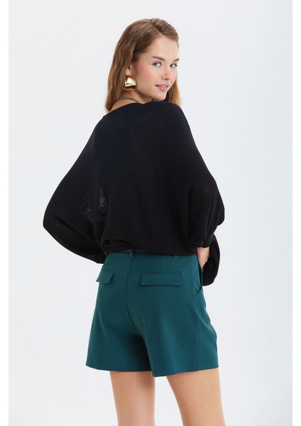 Pensli Kemerli Kışlık Şort Yeşil indirimleri