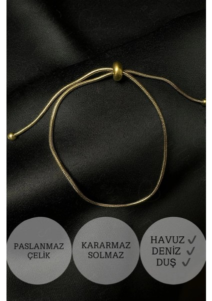 Ayarlanabilir Gold Çelik Bileklik -Glorious Serisi