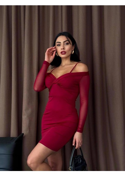 Omuz Detaylı Mini Elbise modelleri