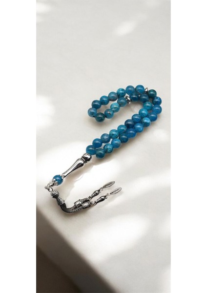 Apatit Doğal Taş Tesbih 8 mm 33'lü Yuvarlak Kesim