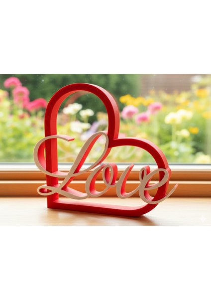 Love Yazılı Kalp Tasarımlı 3D Dekor – Sevgililer Günü Hediyesi fiyatları