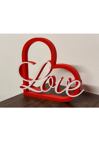 Love Yazılı Kalp Tasarımlı 3D Dekor – Sevgililer Günü Hediyesi modelleri