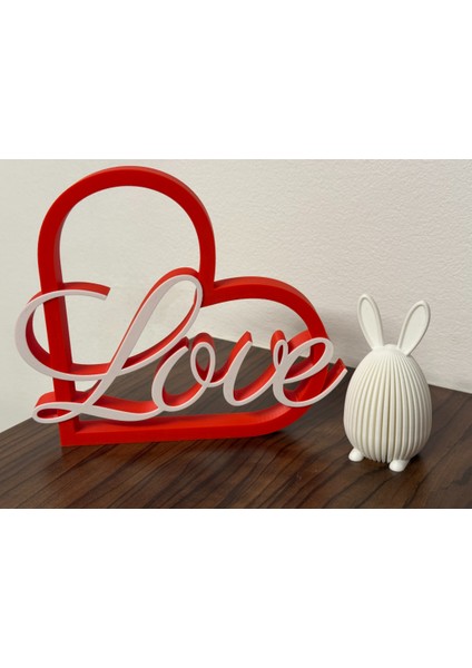 Love Yazılı Kalp Tasarımlı 3D Dekor – Sevgililer Günü Hediyesi fırsatları