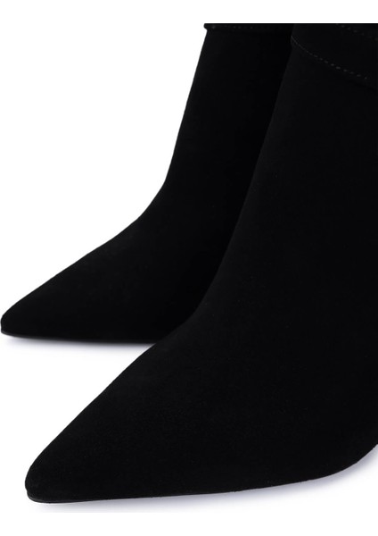 Kadın Hakiki Deri Siyah Süet Topuklu Bot 594 5417 Bn Bot SK25-26 Syh Mts Suet modelleri