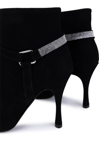Kadın Hakiki Deri Siyah Süet Topuklu Bot 594 5417 Bn Bot SK25-26 Syh Mts Suet fırsatları