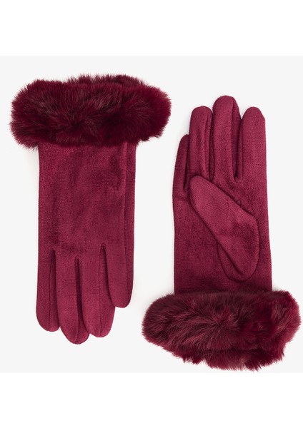 Bordo Romina Suni Süet Eldiven