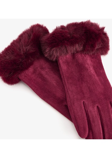 Bordo Romina Suni Süet Eldiven fiyatları