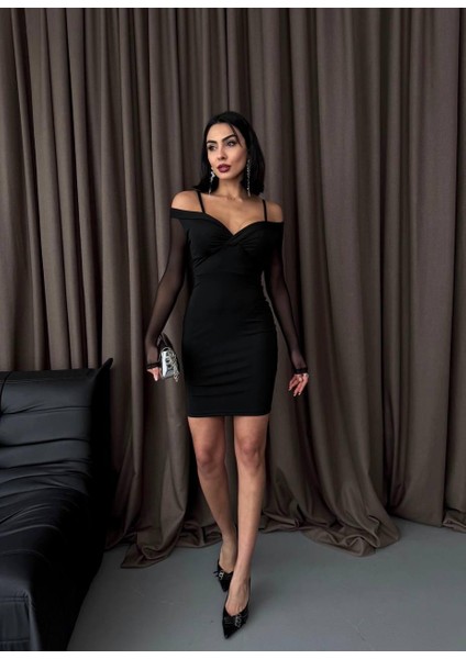 Omuz Detaylı Mini Elbise modelleri