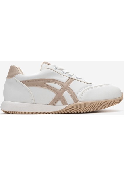 Bağcıklı Kadın Spor Ayakkabı ; Beyaz Nude fiyatları