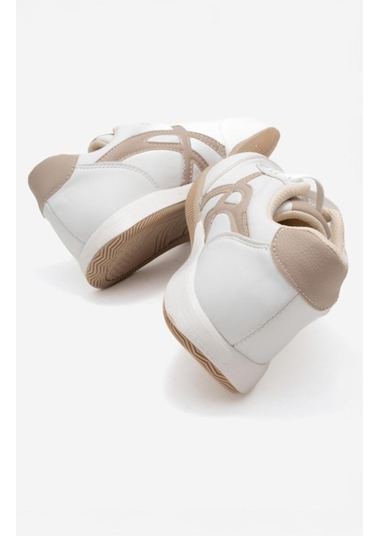 Bağcıklı Kadın Spor Ayakkabı ; Beyaz Nude indirimleri
