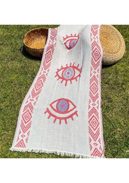 90X180 Çift Taraflı 3 Kat Müslin Göz Desenli Kilim Motifli P fırsatları