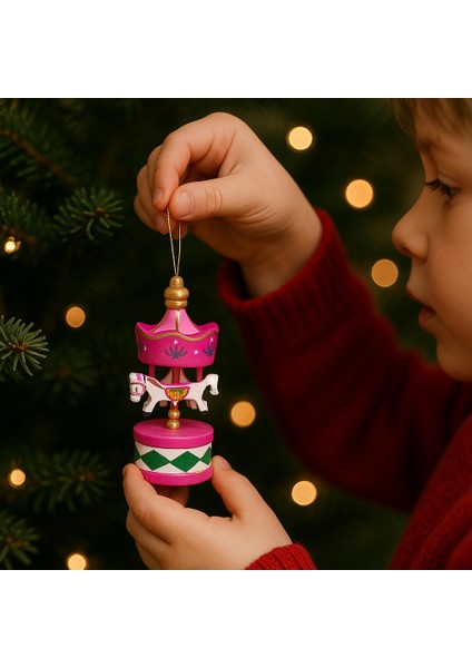 6’lı Ahşap Mini Atlıkarınca Süs Seti – Vintage Asılabilir Noel Ağacı ve Masa Dekoru, Renkli El Boyama Tasarım, Ev, Parti ve Hediye Için Dekoratif Aksesuar fiyatları