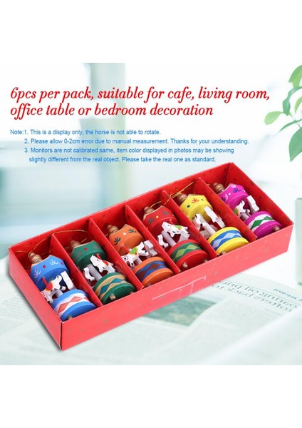 6’lı Ahşap Mini Atlıkarınca Süs Seti – Vintage Asılabilir Noel Ağacı ve Masa Dekoru, Renkli El Boyama Tasarım, Ev, Parti ve Hediye Için Dekoratif Aksesuar modelleri