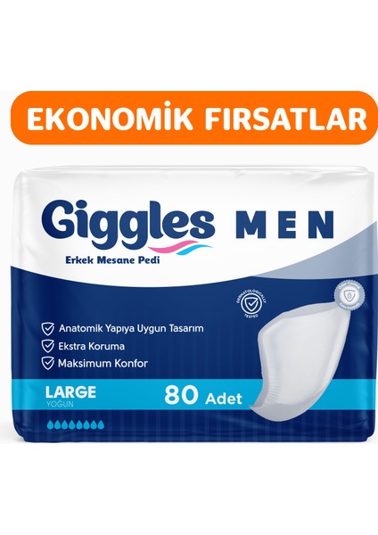 Yetişkin Erkek Mesane Pedi - L Beden - 4 Paket 80 Adet