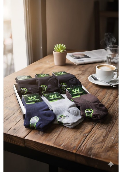 Bambu Erkek Patik Çorap; Mevsimlik ; 41-44 ; Asorti 12'li Kutu modelleri