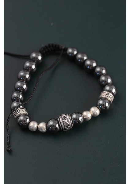 Heyf Doğal Taş x Model Antrasit Renk Asansörlü Erkek Bileklik fiyatları