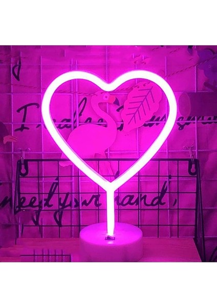Kalp Tasarımlı Işıklı Neon LED Lamba indirimleri